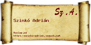 Szinkó Adrián névjegykártya